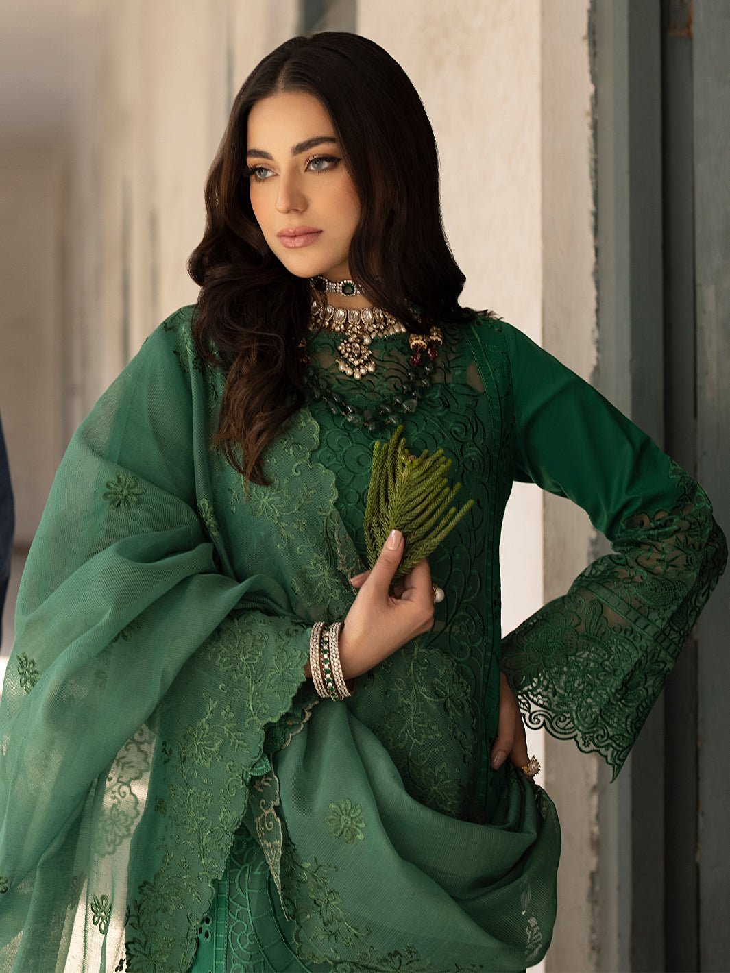 Mahnur | Mahrukh Luxury Lawn 24 | EMERALD - Saira Saqlain