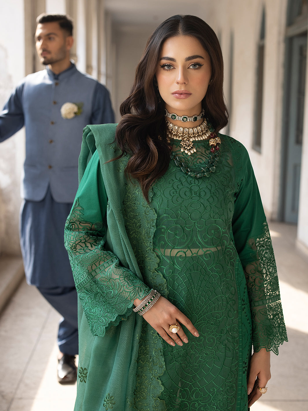 Mahnur | Mahrukh Luxury Lawn 24 | EMERALD - Saira Saqlain