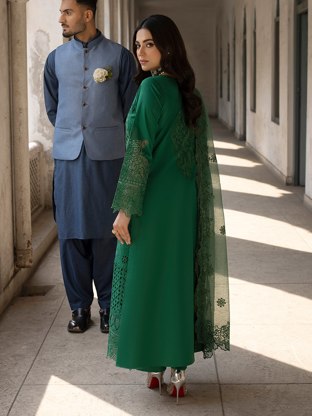 Mahnur | Mahrukh Luxury Lawn 24 | EMERALD - Saira Saqlain