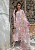 Crimson | Lawn 2024 | A Floral Mesh - Rose Pink - Saira Saqlain