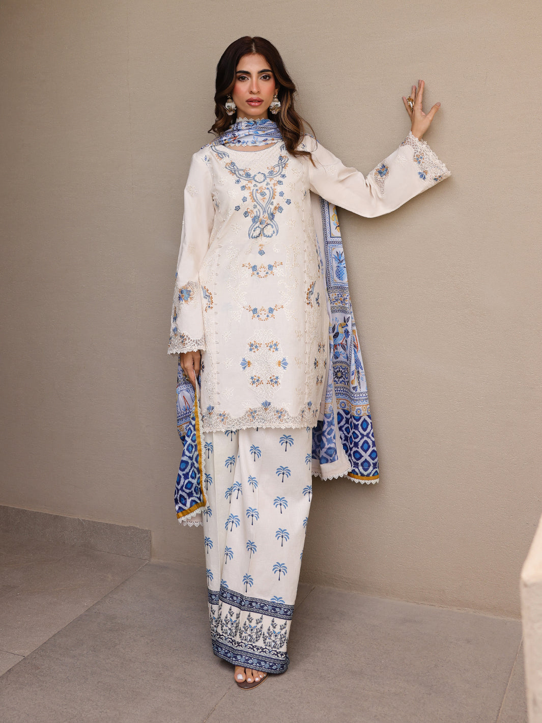 Faiza Faisal | Marine Luxury Lawn 25 | MIRHA -   Ladies Clothes -  Saira Saqlain