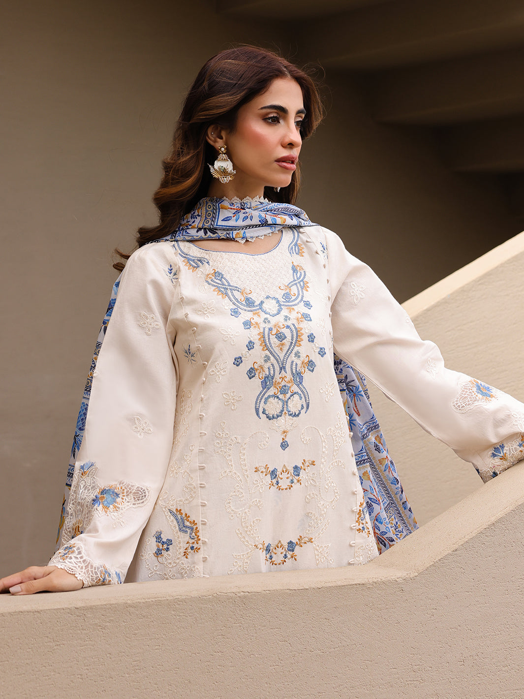 Faiza Faisal | Marine Luxury Lawn 25 | MIRHA -   Ladies Clothes -  Saira Saqlain
