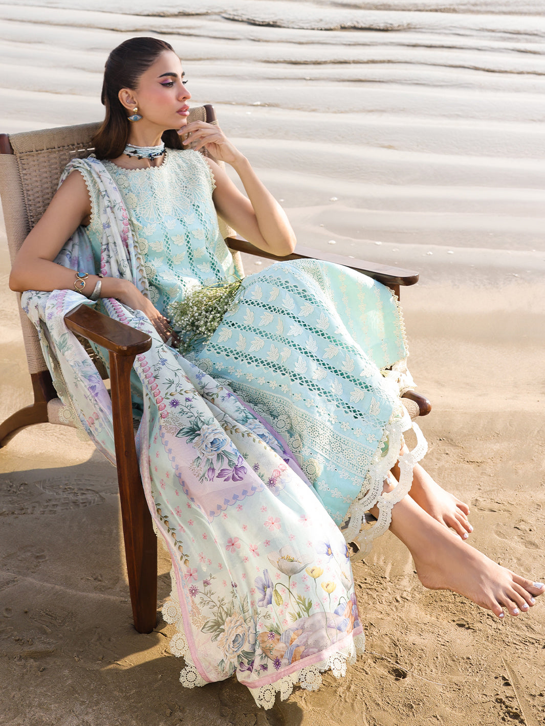 Faiza Faisal | Marine Luxury Lawn 25 | AINE -   Ladies Clothes -  Saira Saqlain