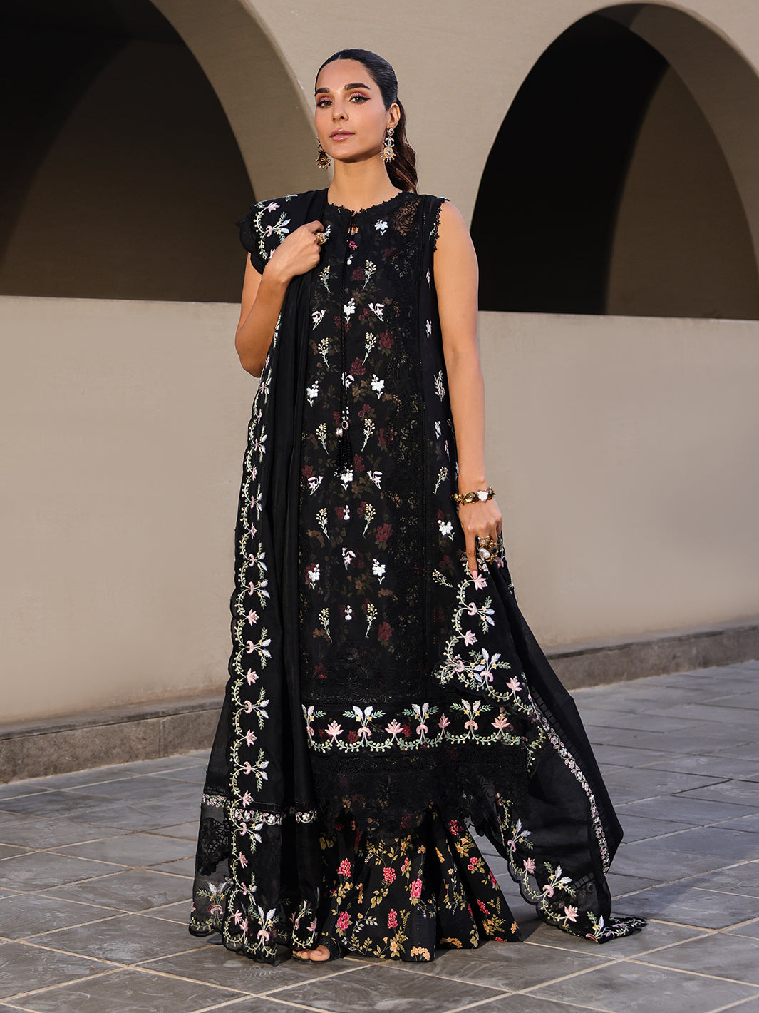 Faiza Faisal | Marine Luxury Lawn 25 | ELVA -   Ladies Clothes -  Saira Saqlain