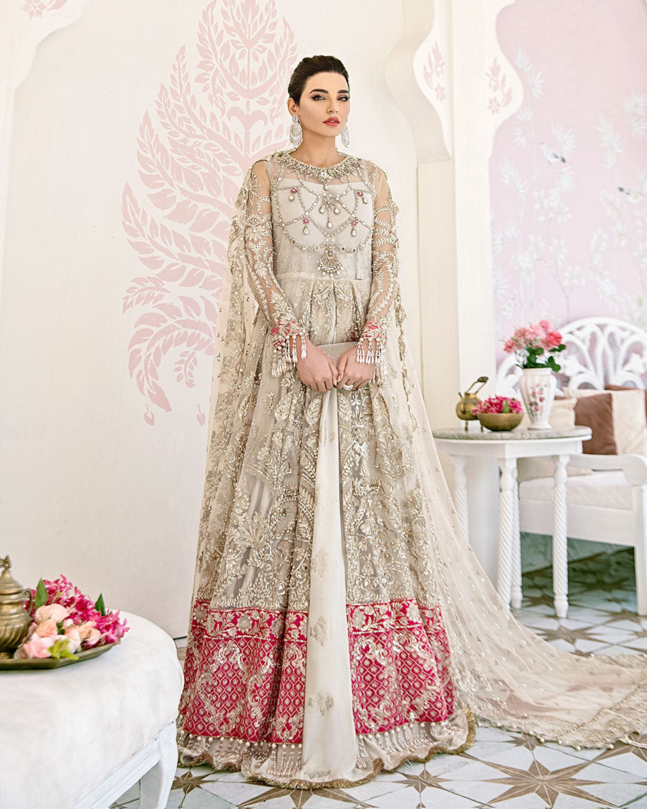 Gulaal | Wedding Formals | Jeune Embroidered Net 3-Piece Suit WS-02 - Saira Saqlain
