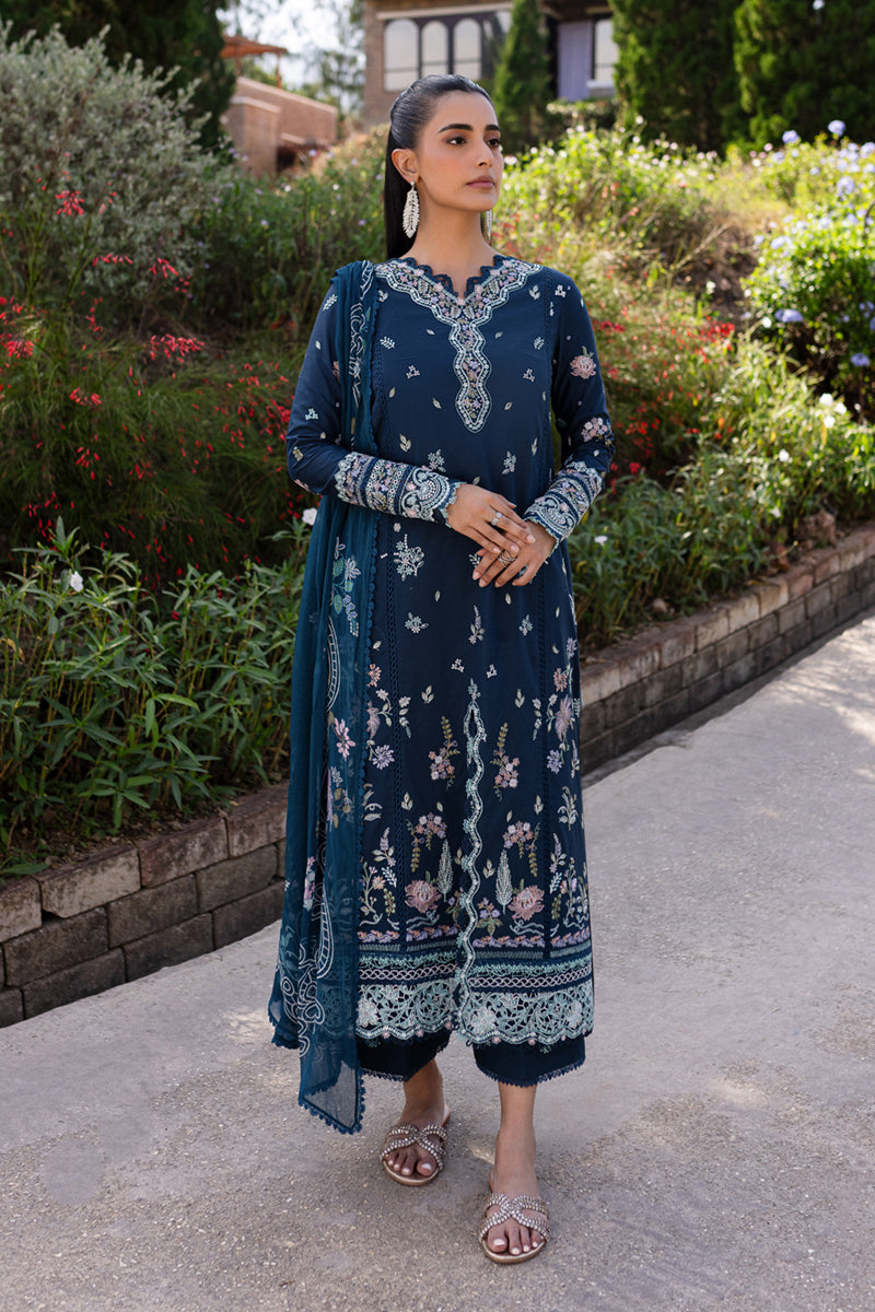 Qalamkar | Q Line Lawn 25 | QM-01 Bleu - Saira Saqlain