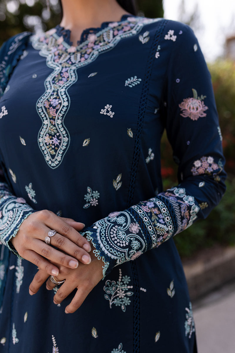 Qalamkar | Q Line Lawn 25 | QM-01 Bleu - Saira Saqlain