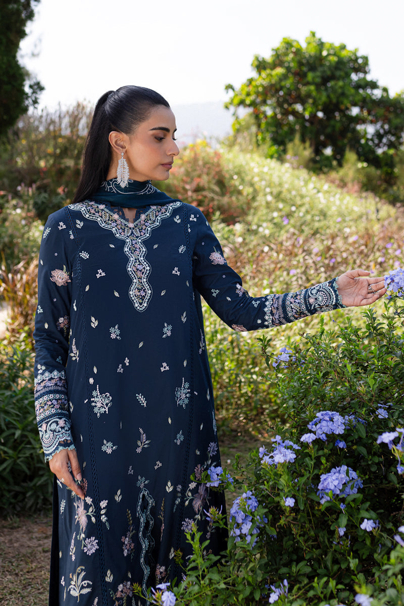 Qalamkar | Q Line Lawn 25 | QM-01 Bleu - Saira Saqlain