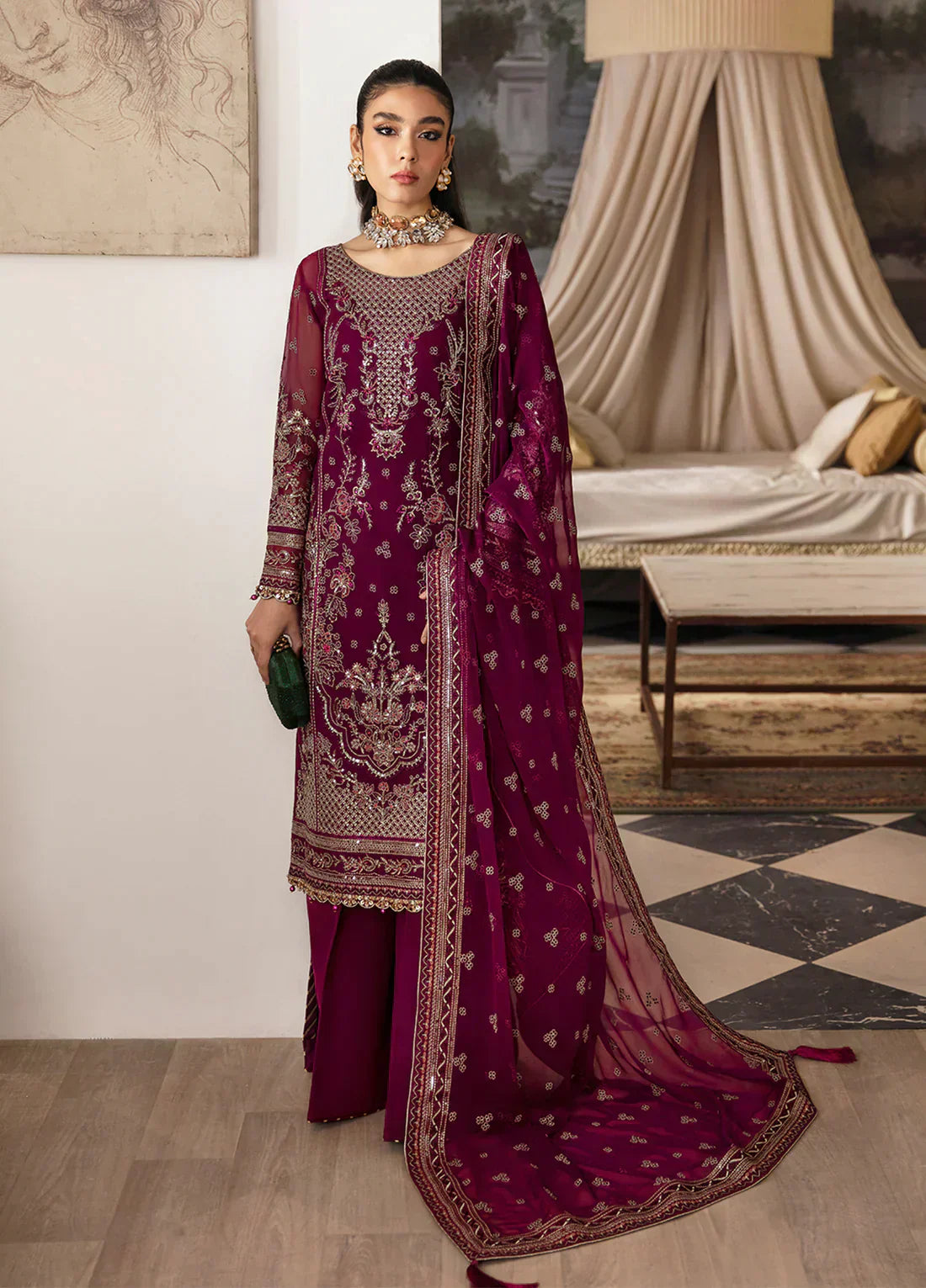 Gulaal | Embroidered Chiffon 23 | AYSA GL-EC-23V1-07 - Saira Saqlain