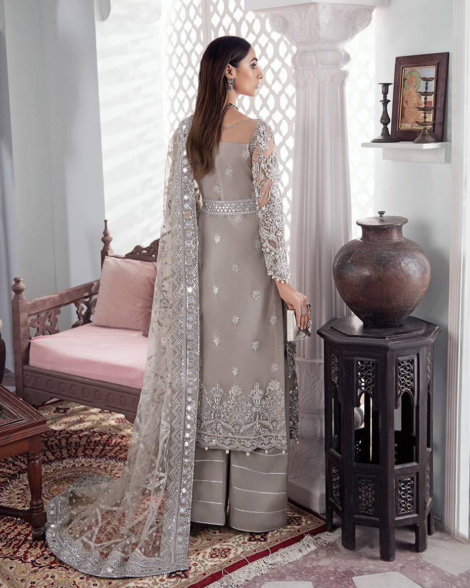 Gulaal | Wedding Formals | Gulnoor Embroidered Net 3-Piece Suit WS-18 - Saira Saqlain
