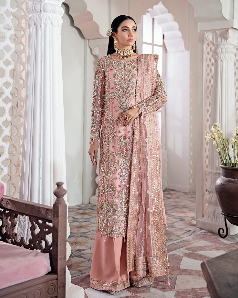 Gulaal | Wedding Formals | ARJUMAND EMBROIDERED NET 3-PIECE SUIT WS-15 - Saira Saqlain