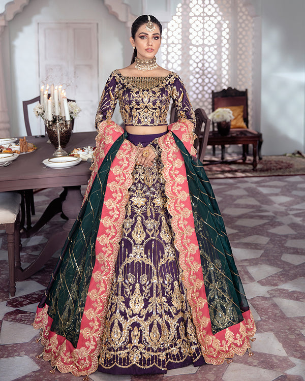 Gulaal | Wedding Formals | KEHKSHAN EMBROIDERED NET 3-PIECE SUIT WS-14 - Saira Saqlain