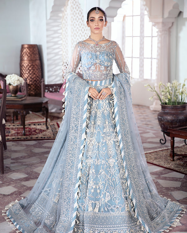 Gulaal | Wedding Formals | Mehnaaz Embroidered Net 3-Piece Suit WS-13 - Saira Saqlain