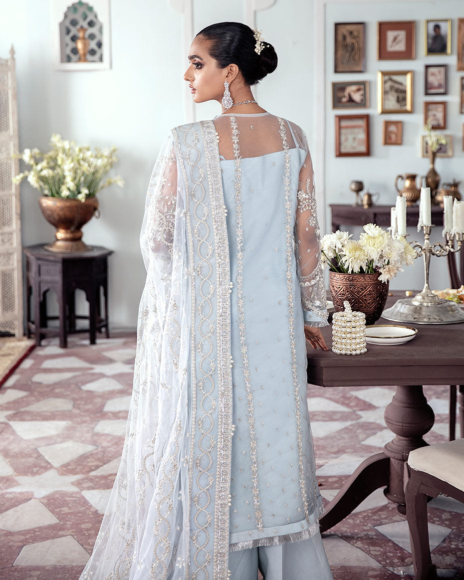 Gulaal | Wedding Formals | SAIKA EMBROIDERED NET 3-PIECE SUIT WS-20 - Saira Saqlain