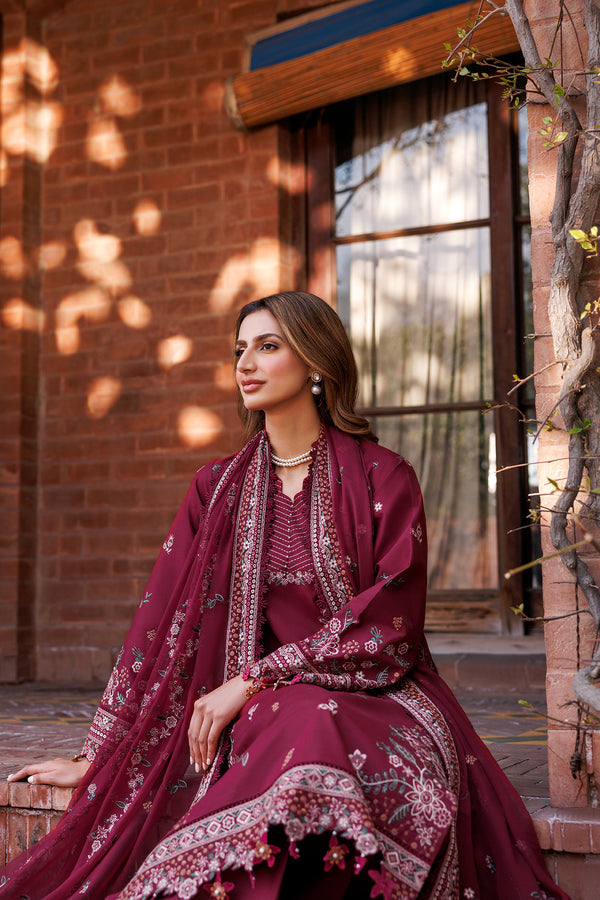 Farasha | Dastoor Embroidered Lawn SS24 | RUBY GLAM - Saira Saqlain