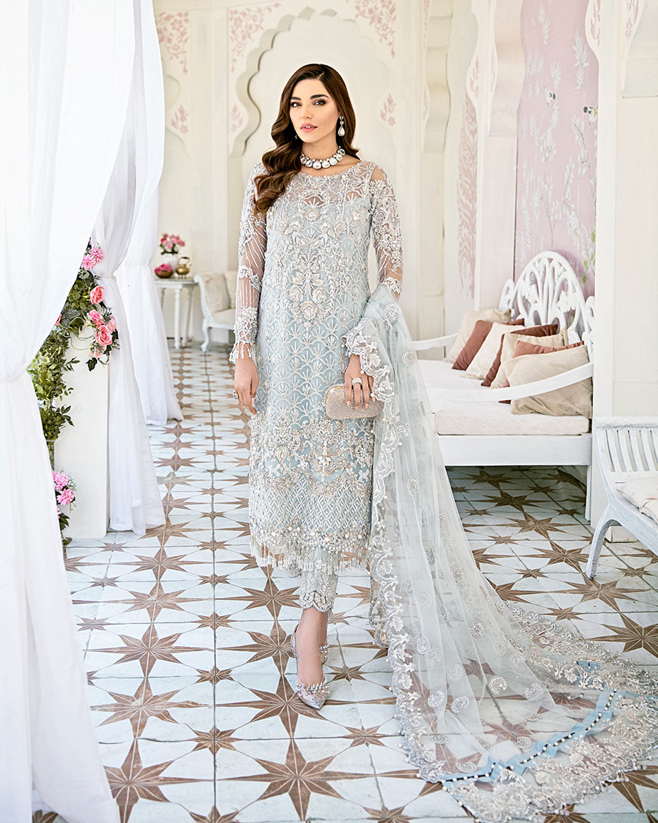 Gulaal | Wedding Formals | Avenir Embroidered Net 3-Piece Suit WS-01 - Saira Saqlain