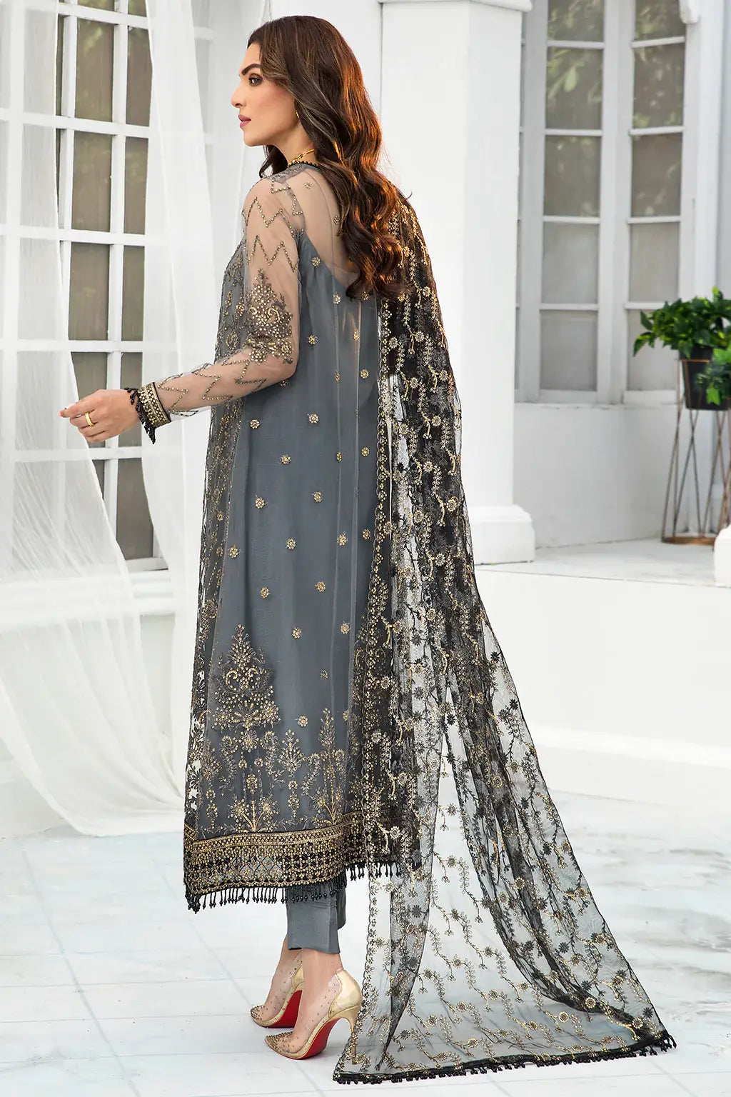 Zarif | DE LUXURY Formals | GRAPHITE - Saira Saqlain