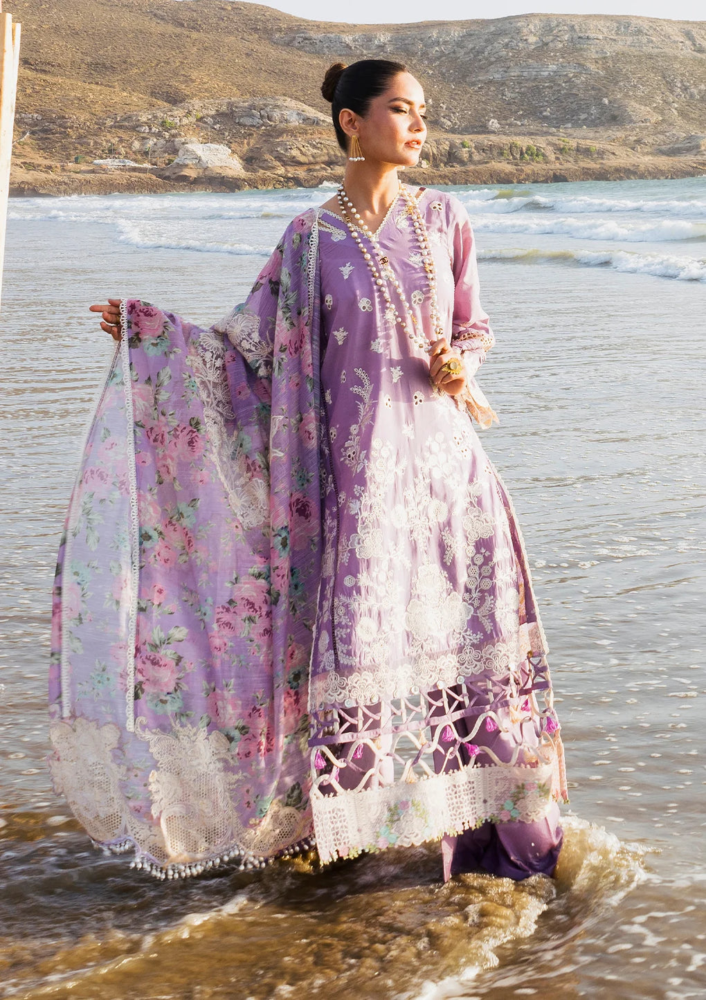 Elaf Premium | Hai Kuch Festive Lawn 24 | EHK-02A Banafsha - Saira Saqlain
