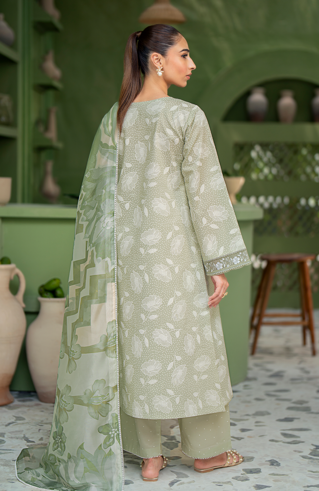 Seran | Artisan Lawn 25 | PISTACHE - Saira Saqlain