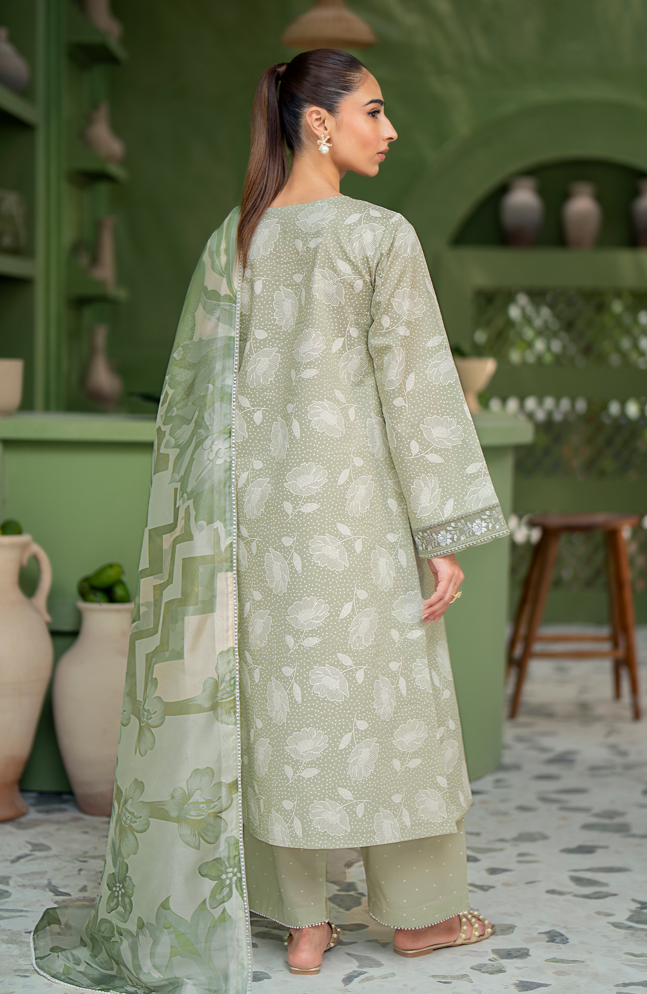 Seran | Artisan Lawn 25 | PISTACHE - Saira Saqlain