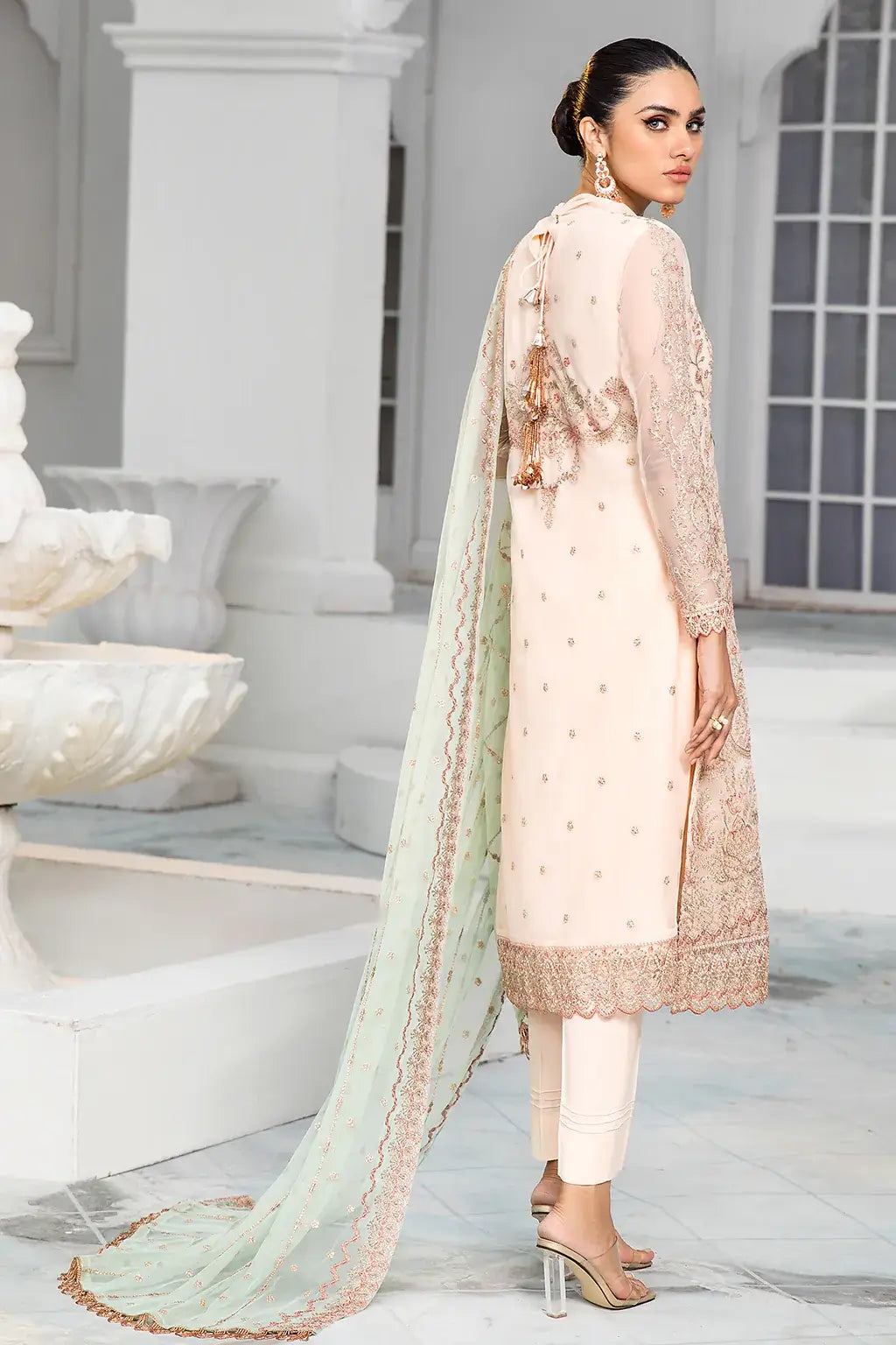 Zarif | DE LUXURY Formals | CORAL - Saira Saqlain
