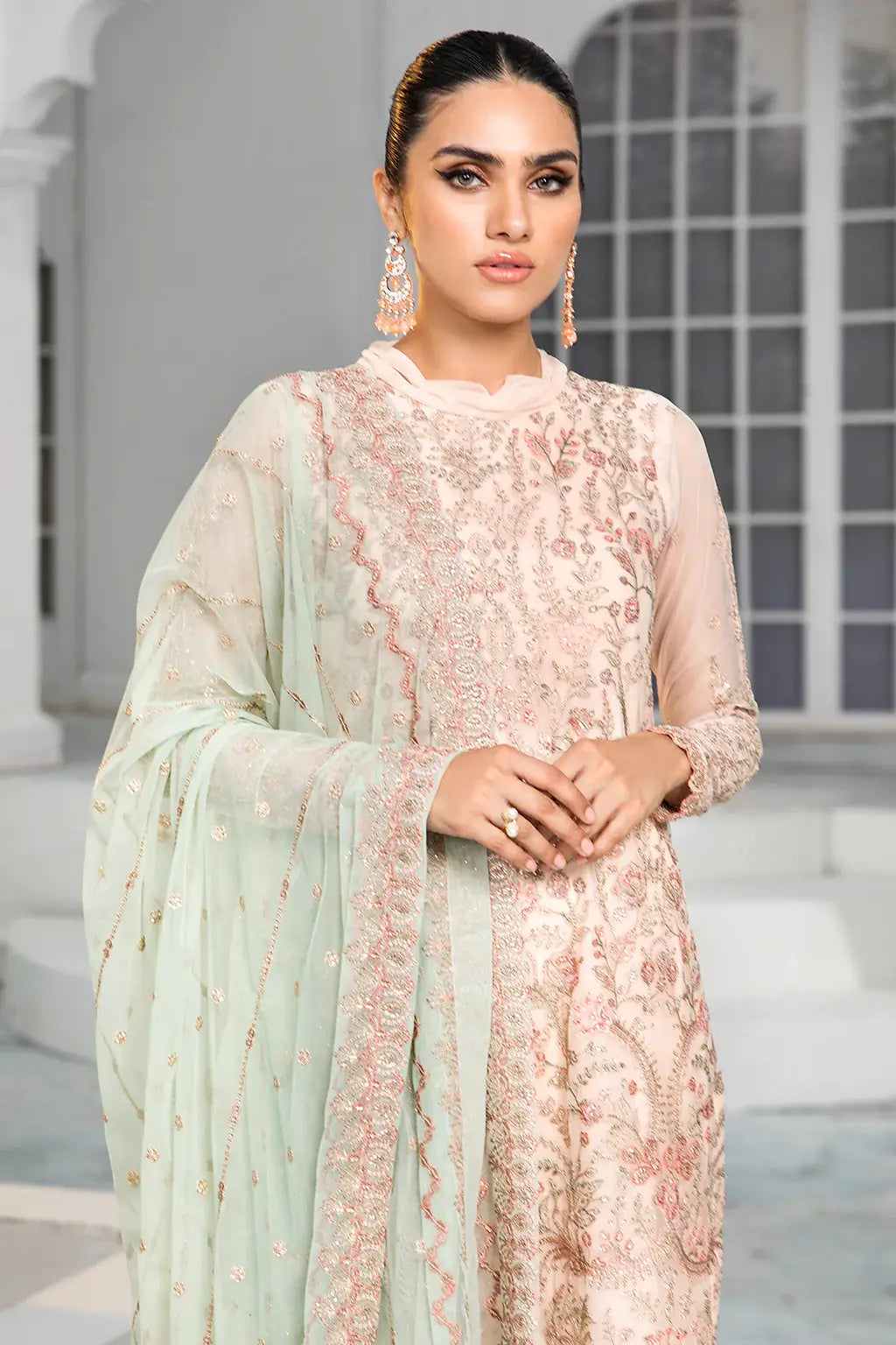 Zarif | DE LUXURY Formals | CORAL - Saira Saqlain