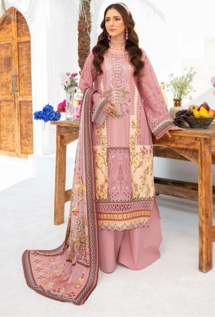 Humdum | Saira Bano Lawn 24 | D01 - Saira Saqlain