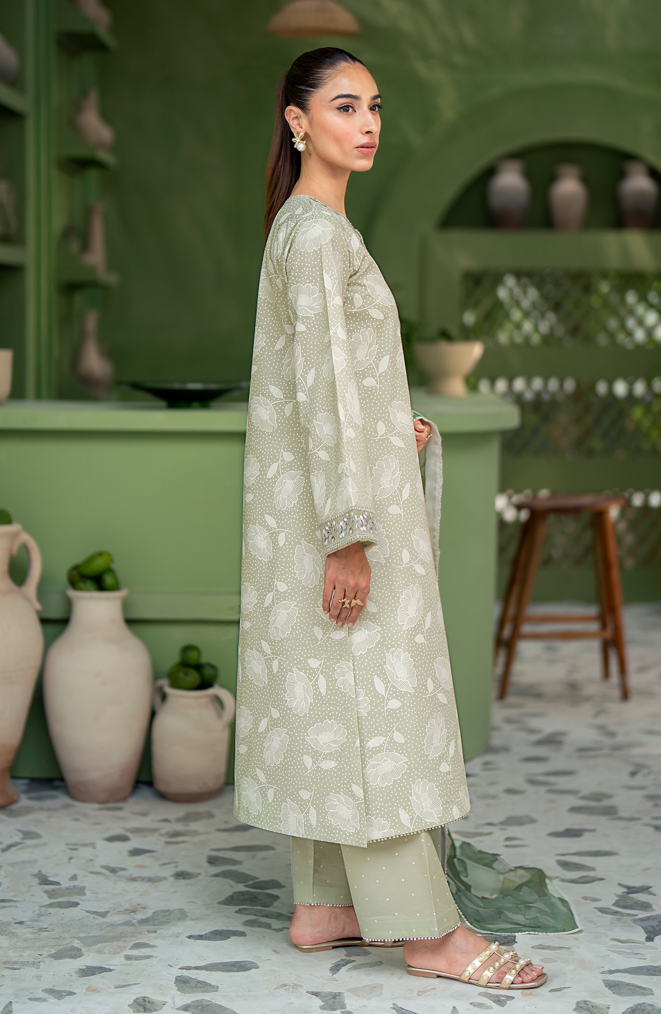 Seran | Artisan Lawn 25 | PISTACHE - Saira Saqlain