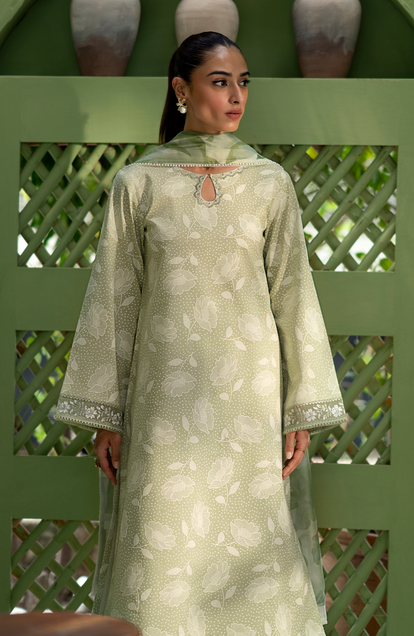 Seran | Artisan Lawn 25 | PISTACHE - Saira Saqlain