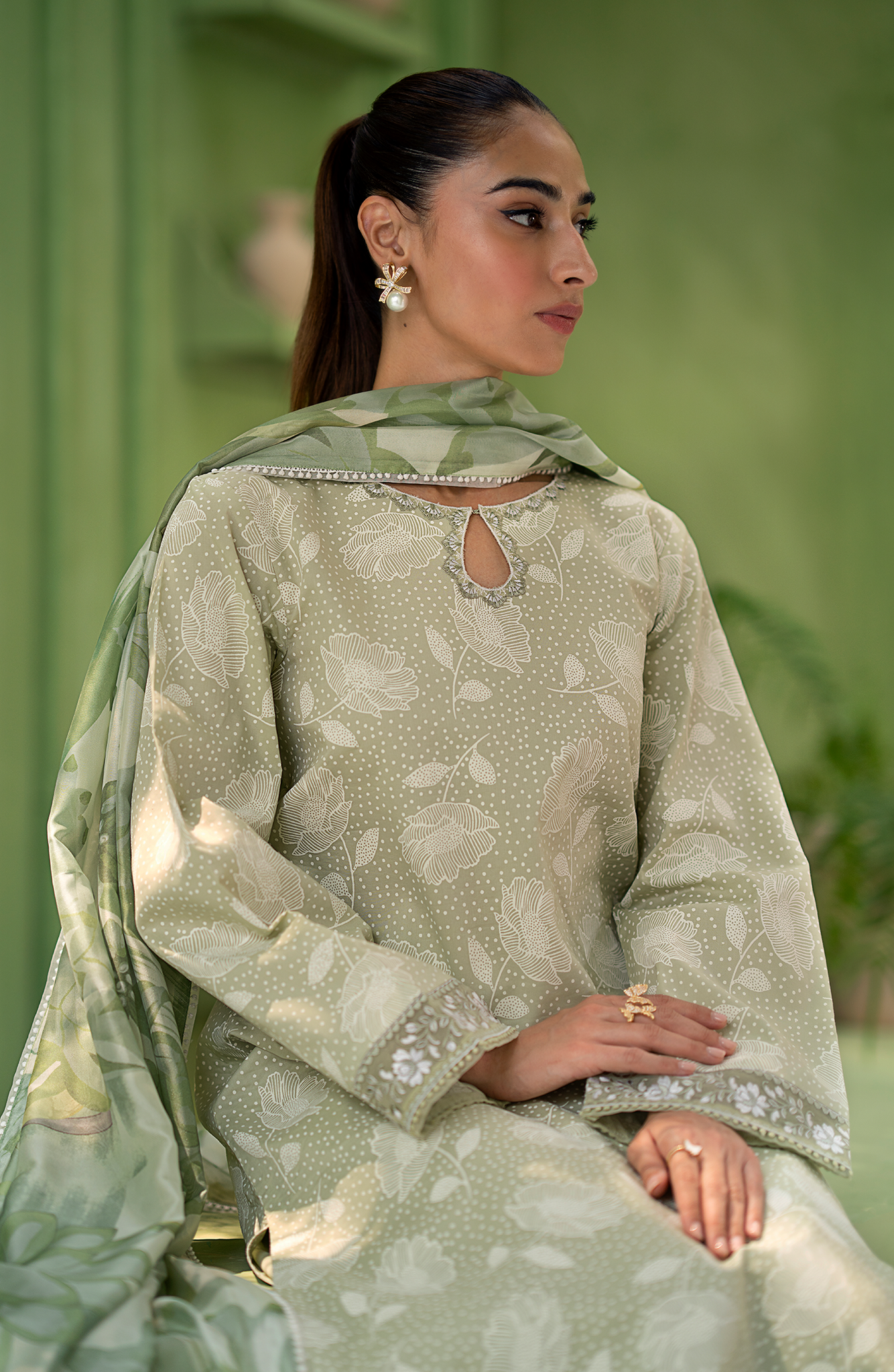 Seran | Artisan Lawn 25 | PISTACHE - Saira Saqlain