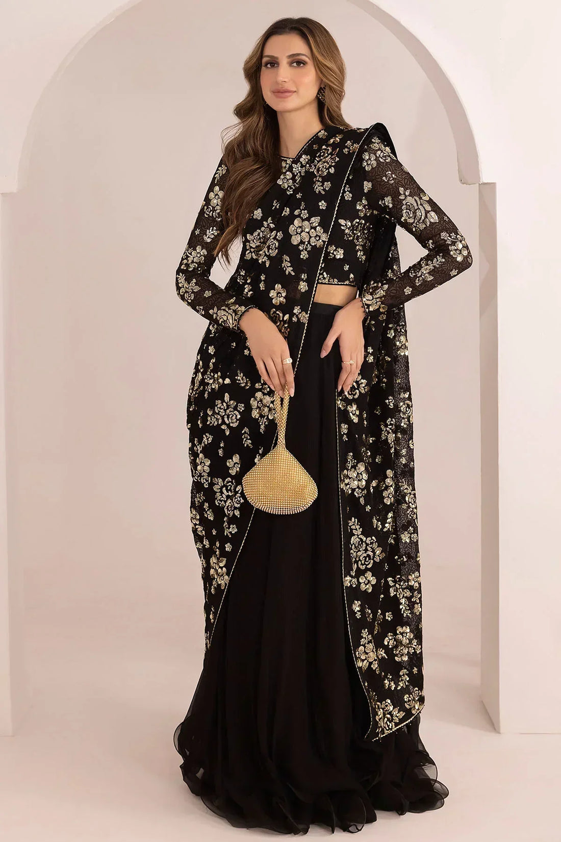 Jazmin | Formals Collection | EMBROIDERED CHIFFON UC-3021 - Saira Saqlain