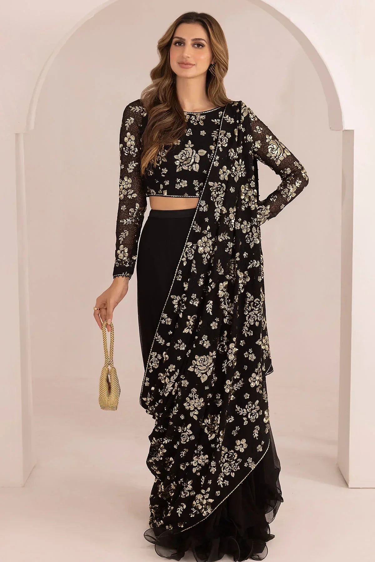 Jazmin | Formals Collection | EMBROIDERED CHIFFON UC-3021 - Saira Saqlain