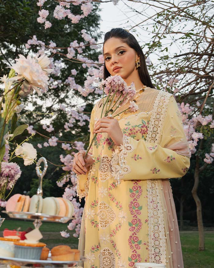 Zevk | Flora Festive Lawn | LIME -   Ladies Clothes -  Saira Saqlain