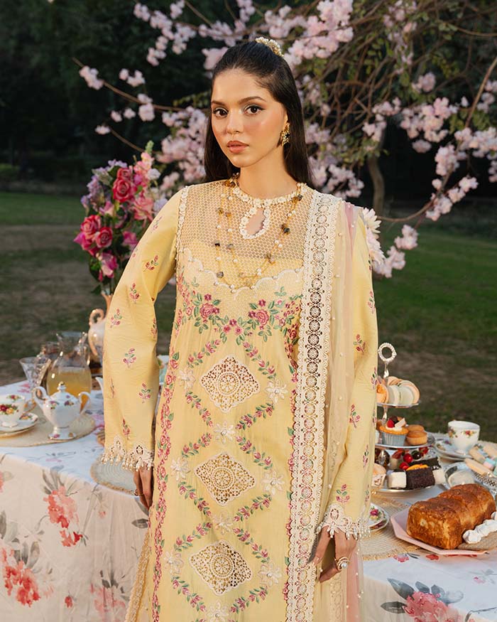 Zevk | Flora Festive Lawn | LIME -   Ladies Clothes -  Saira Saqlain