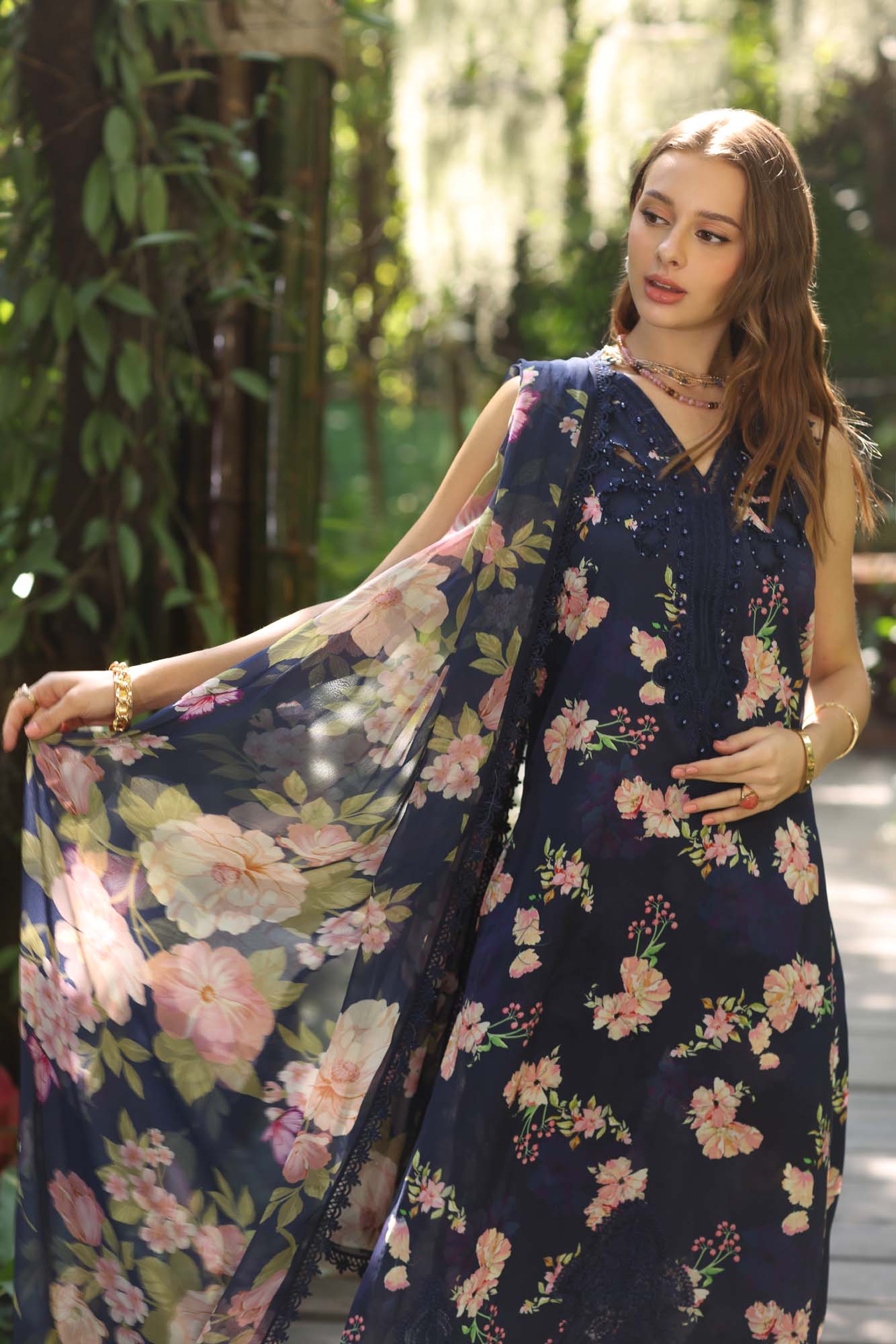 Noor by Saadia Asad | Eid Luxe Printedkari | D8-B -   Ladies Clothes -  Saira Saqlain
