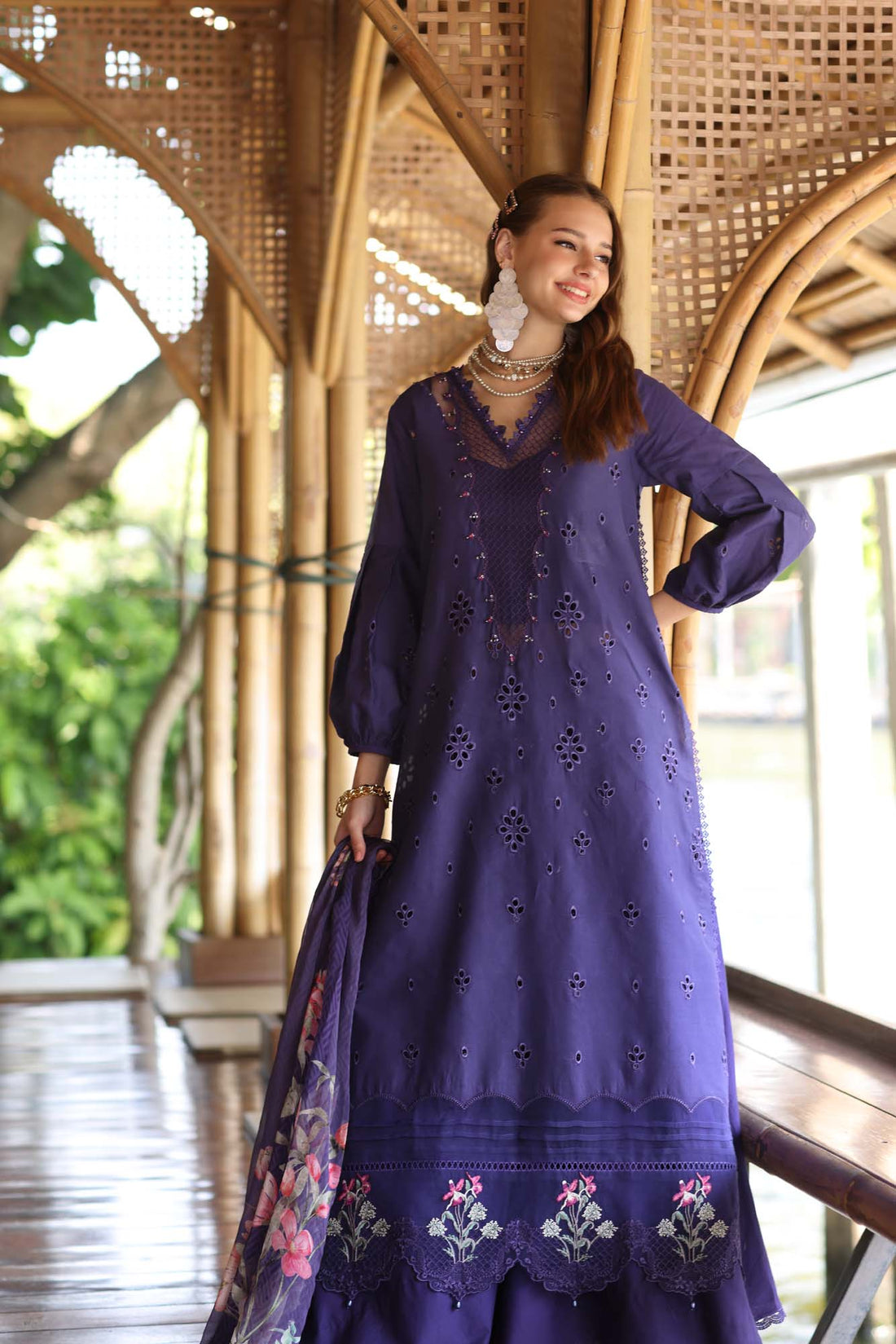Noor by Saadia Asad | Eid Luxe Printedkari | D7-B -   Ladies Clothes -  Saira Saqlain