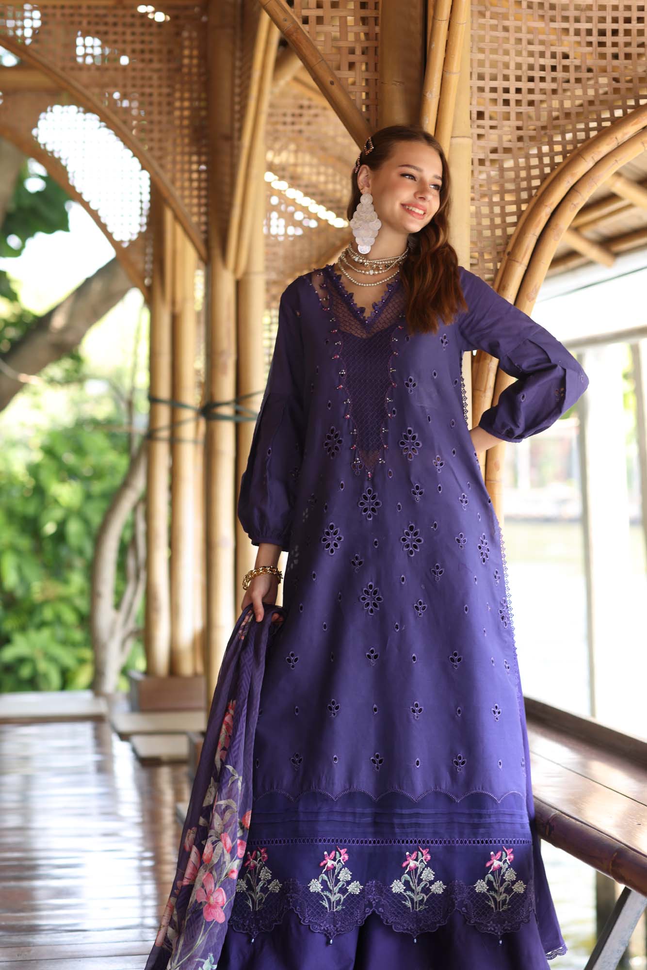 Noor by Saadia Asad | Eid Luxe Printedkari | D7-B -   Ladies Clothes -  Saira Saqlain