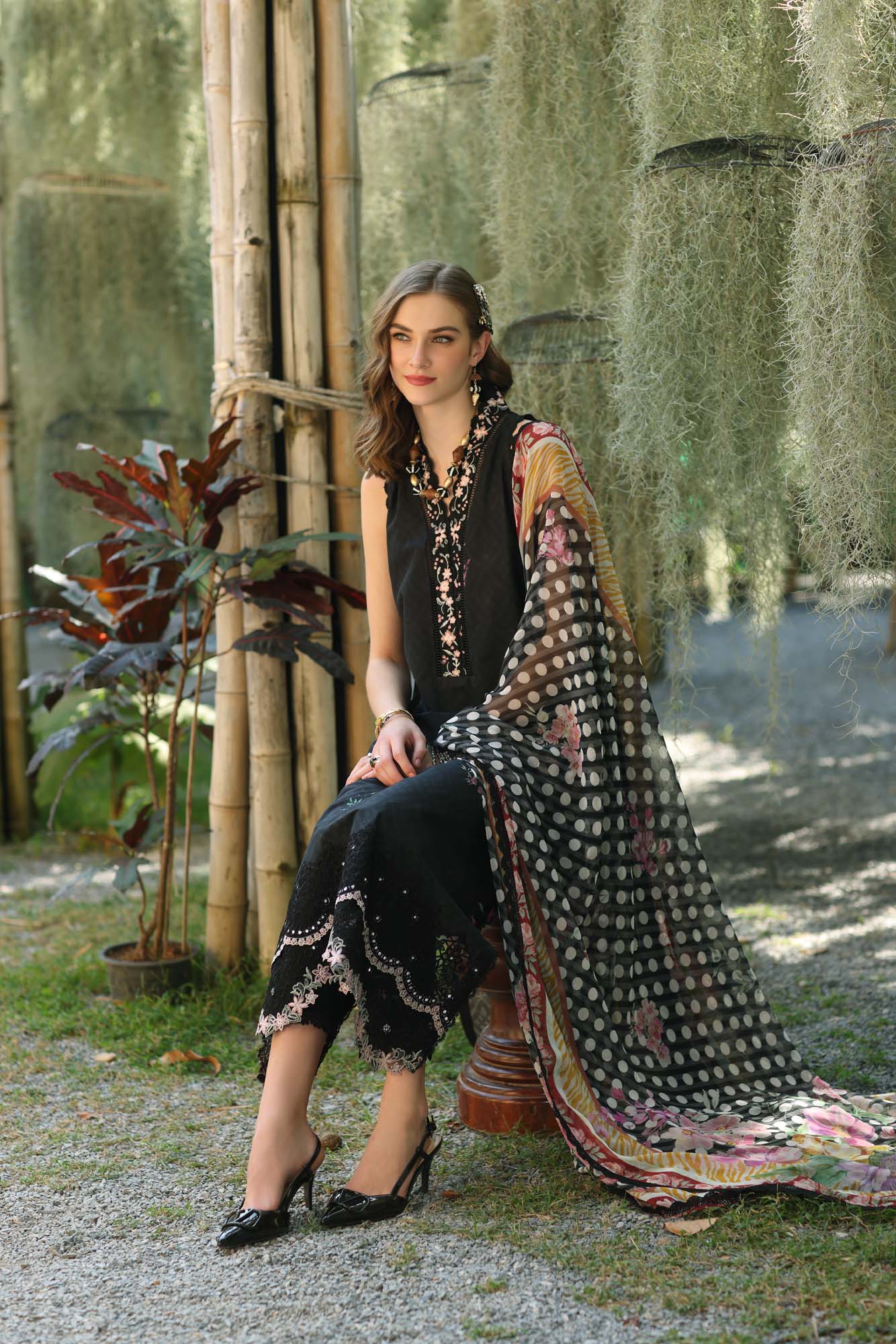 Noor by Saadia Asad | Eid Luxe Printedkari | D10-B -   Ladies Clothes -  Saira Saqlain