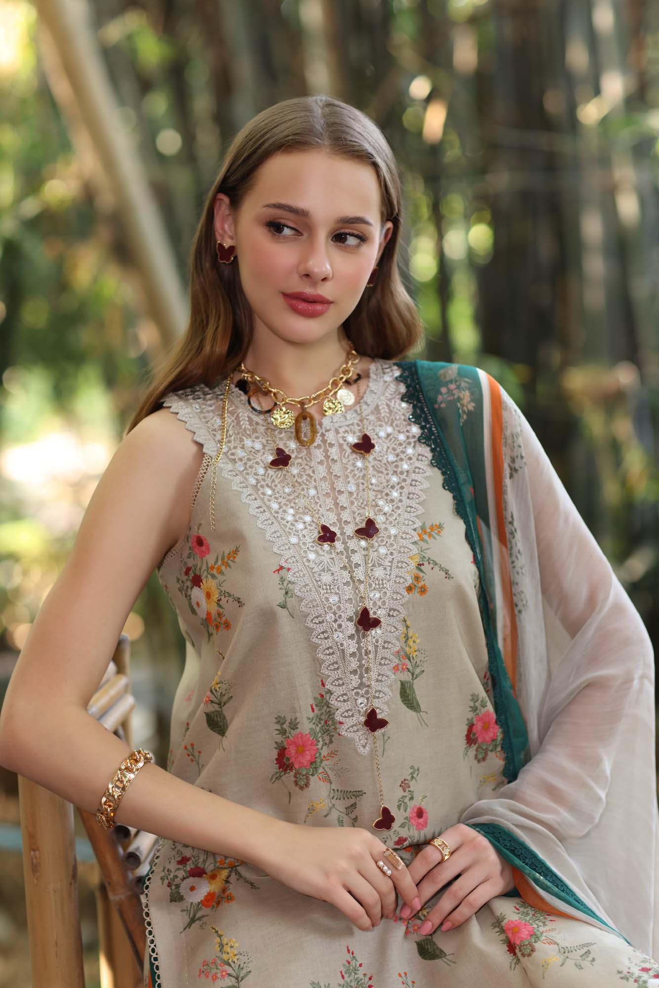 Noor by Saadia Asad | Eid Luxe Printedkari | D4-A -   Ladies Clothes -  Saira Saqlain