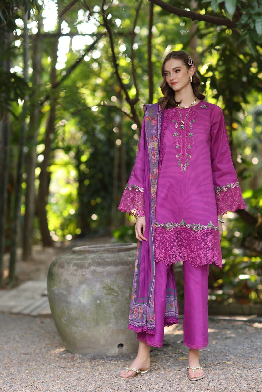 Noor by Saadia Asad | Eid Luxe Printedkari | D1-A -   Ladies Clothes -  Saira Saqlain