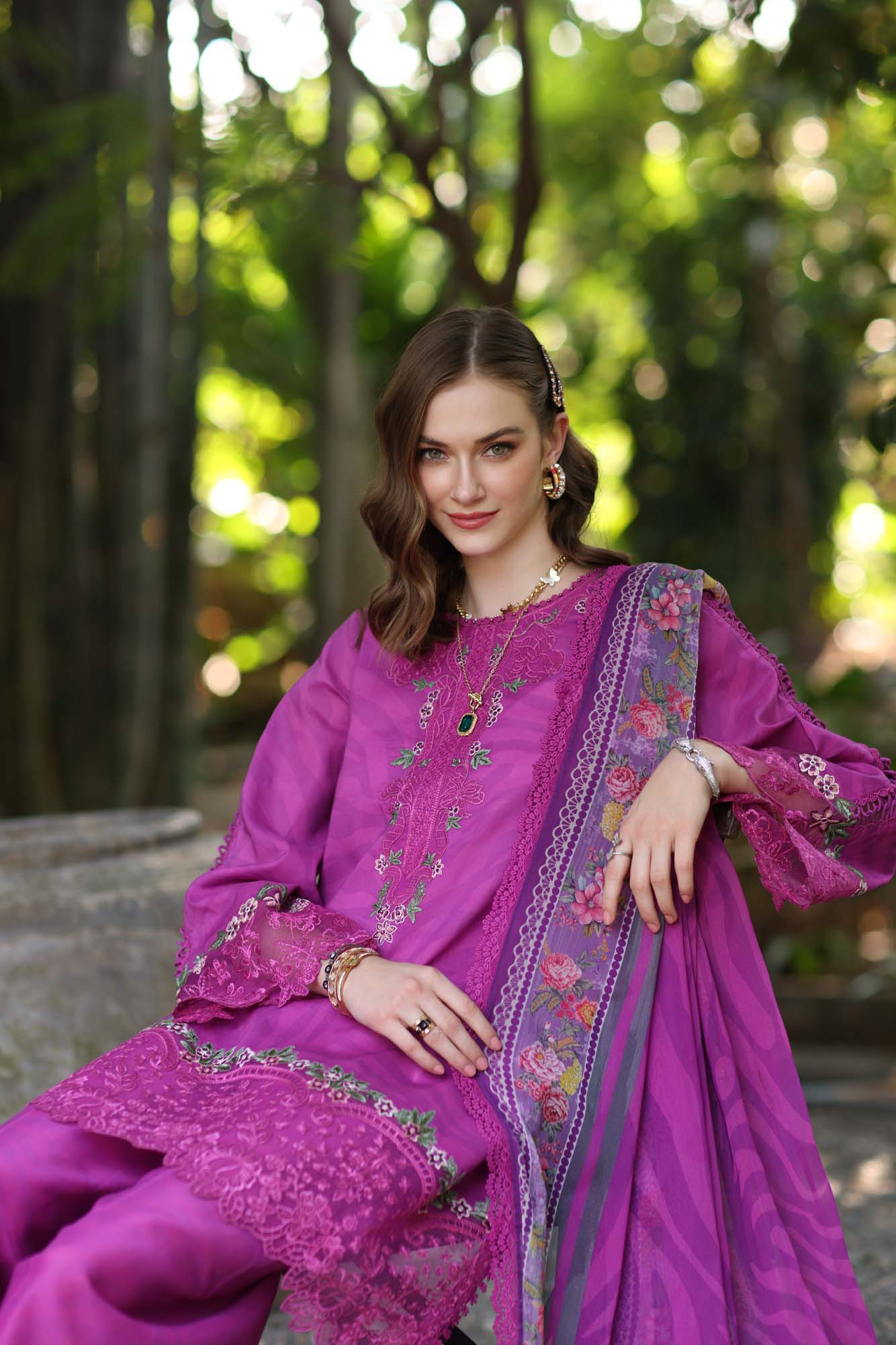 Noor by Saadia Asad | Eid Luxe Printedkari | D1-A -   Ladies Clothes -  Saira Saqlain
