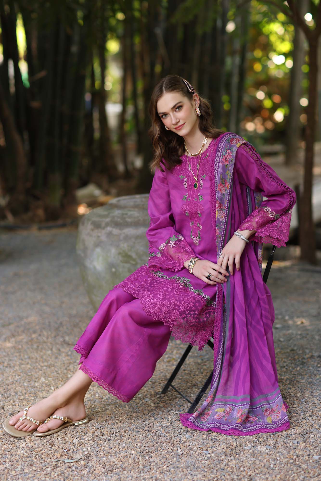 Noor by Saadia Asad | Eid Luxe Printedkari | D1-A -   Ladies Clothes -  Saira Saqlain