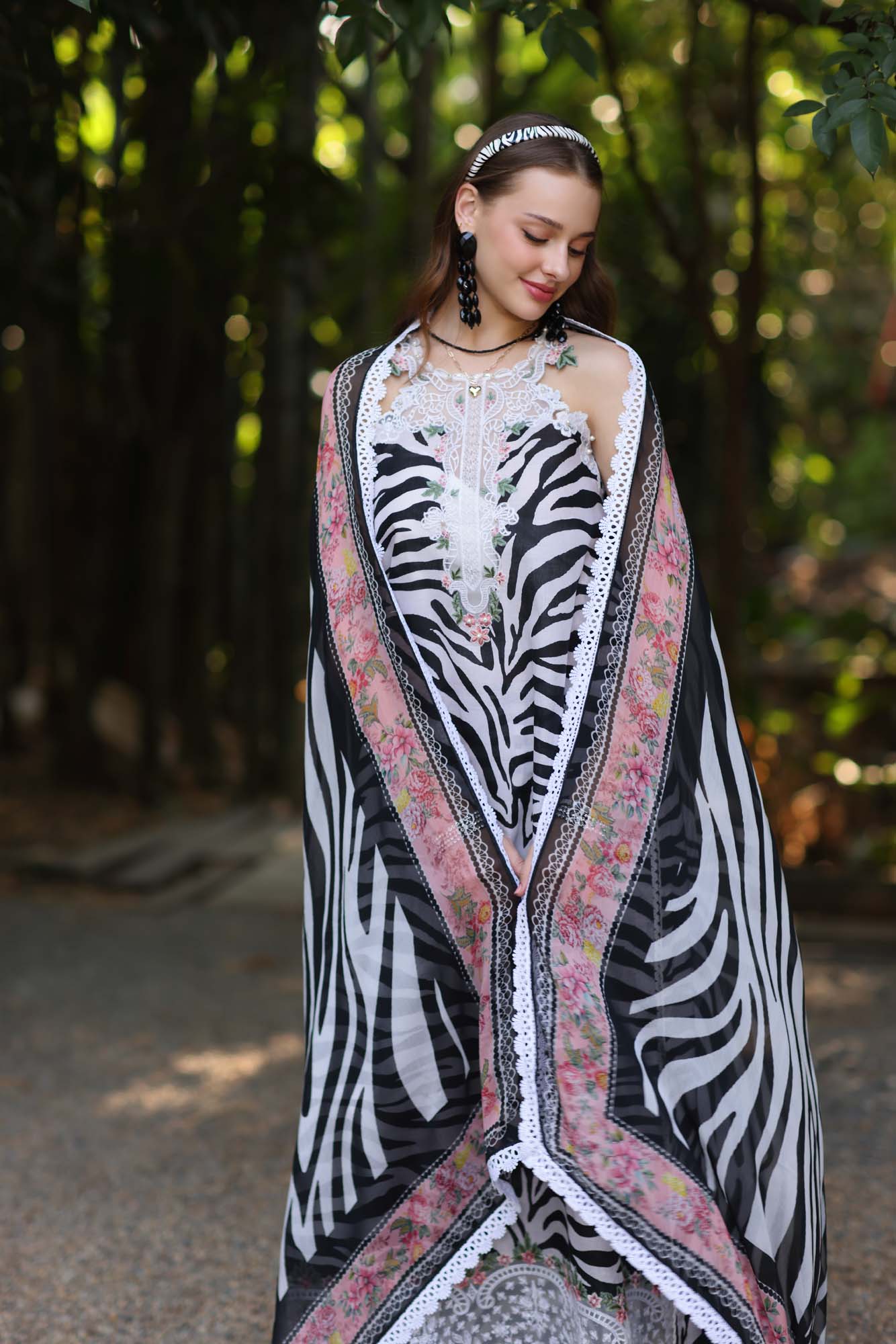 Noor by Saadia Asad | Eid Luxe Printedkari | D1-B -   Ladies Clothes -  Saira Saqlain