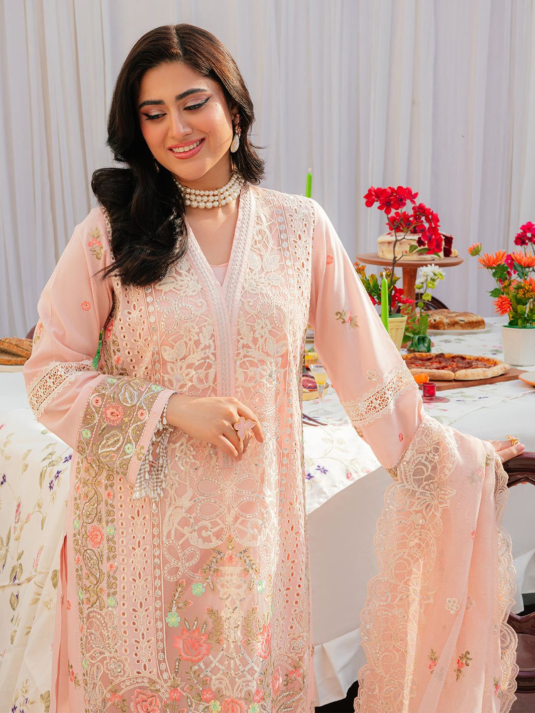 Mahnur | Allenura Luxury Lawn 24 | AZURE - Saira Saqlain