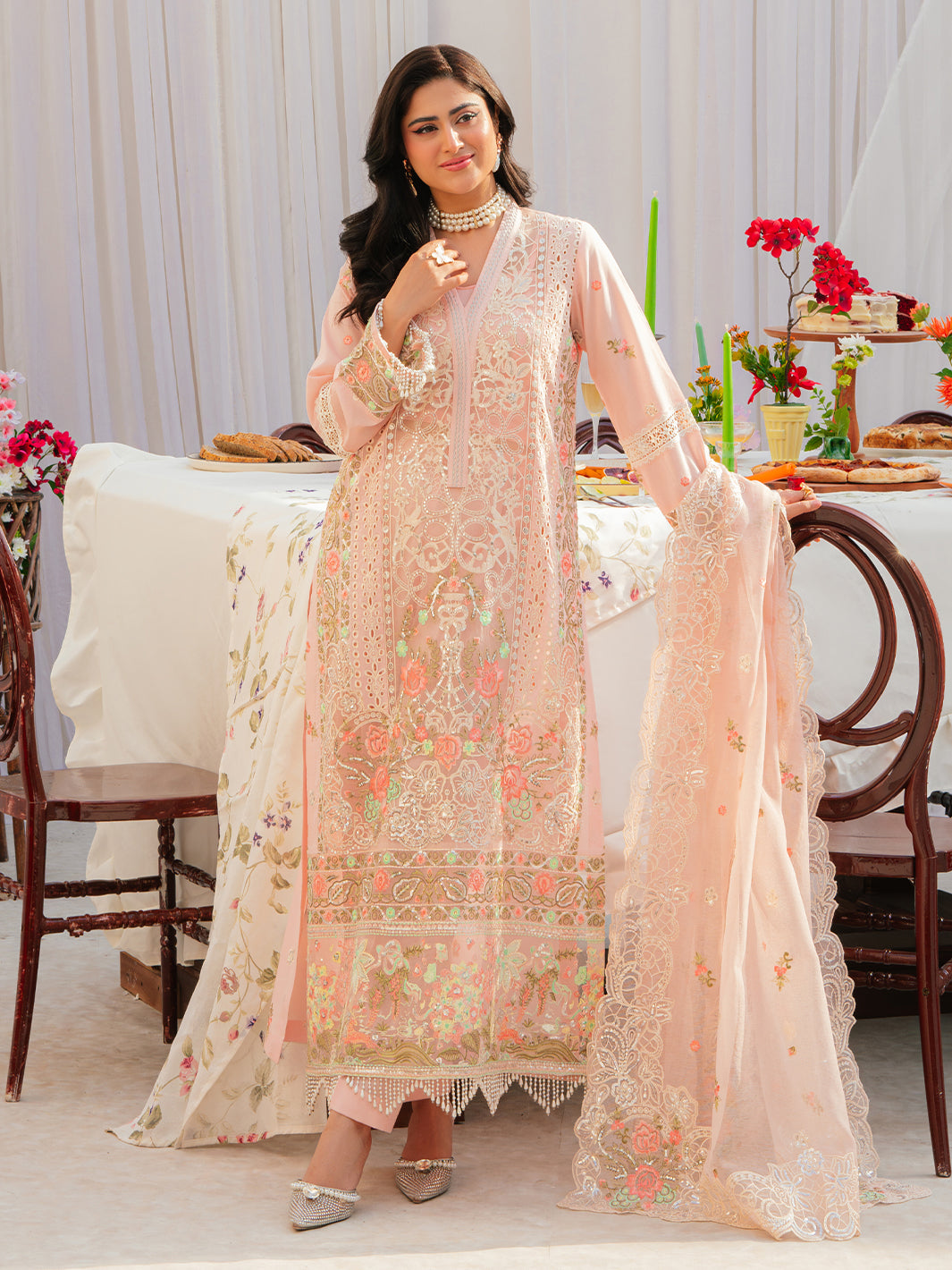 Mahnur | Allenura Luxury Lawn 24 | AZURE - Saira Saqlain