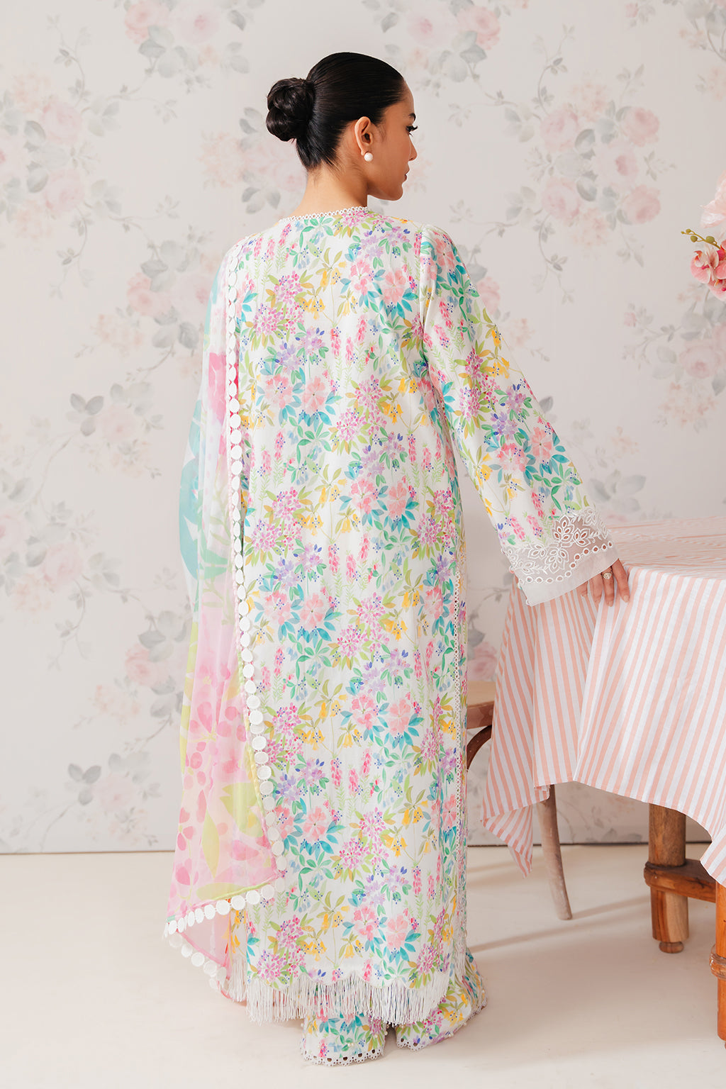 Afrozeh | The Floral Charm | Vanilla - Saira Saqlain