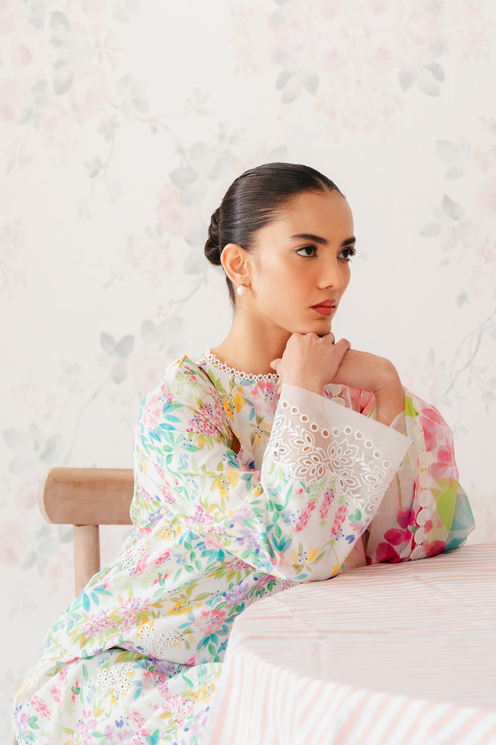 Afrozeh | The Floral Charm | Vanilla - Saira Saqlain