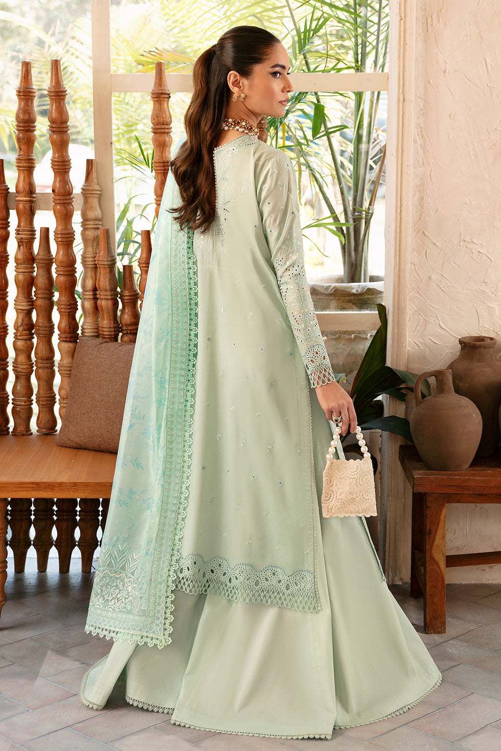 Afrozeh | Cascade Luxury Lawn 24 | Willow - Saira Saqlain