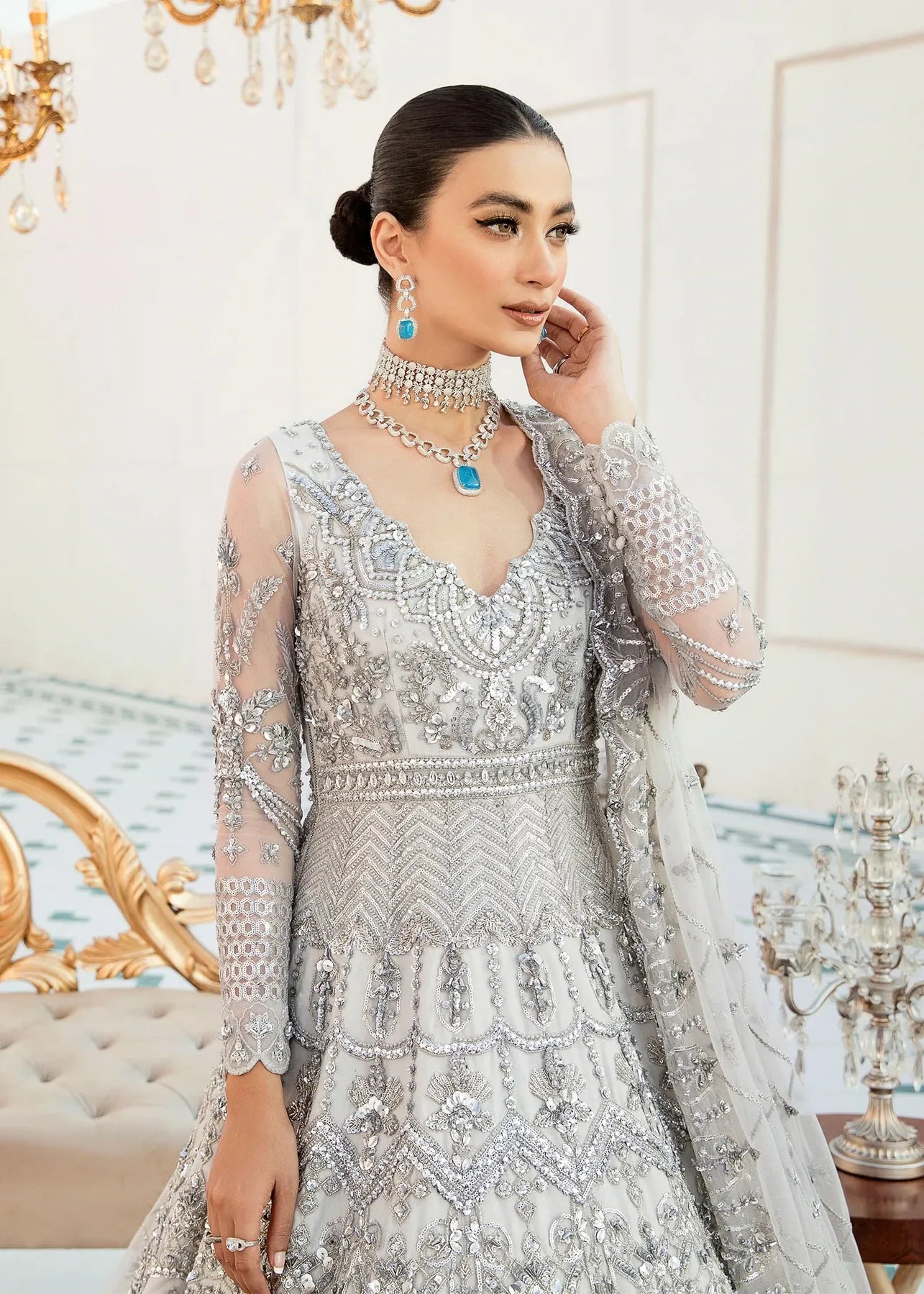 Akbar Aslam | Orphic Bridals | Slate - Saira Saqlain