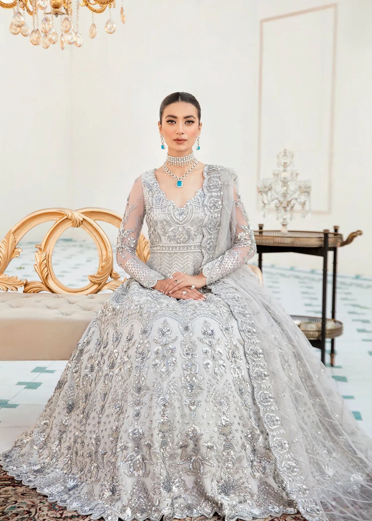 Akbar Aslam | Orphic Bridals | Slate - Saira Saqlain